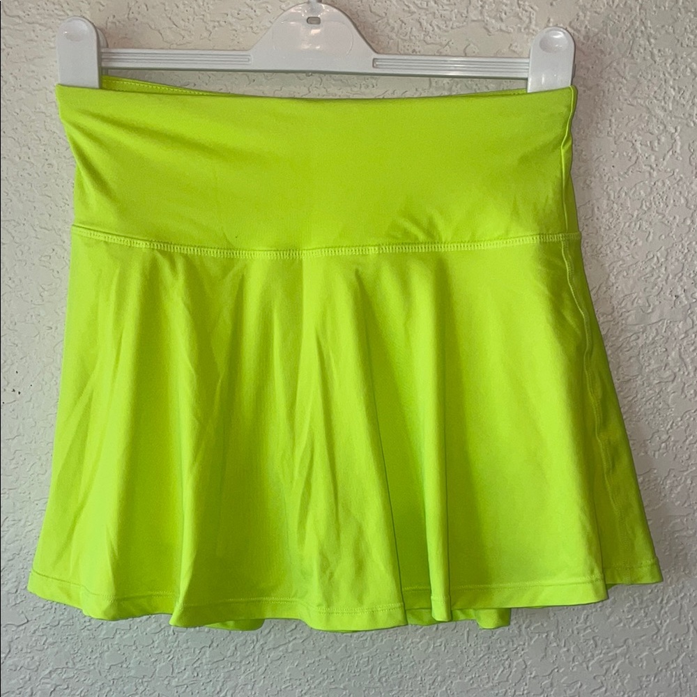 Satiny Neon Yellow Women's Tennis Skirt